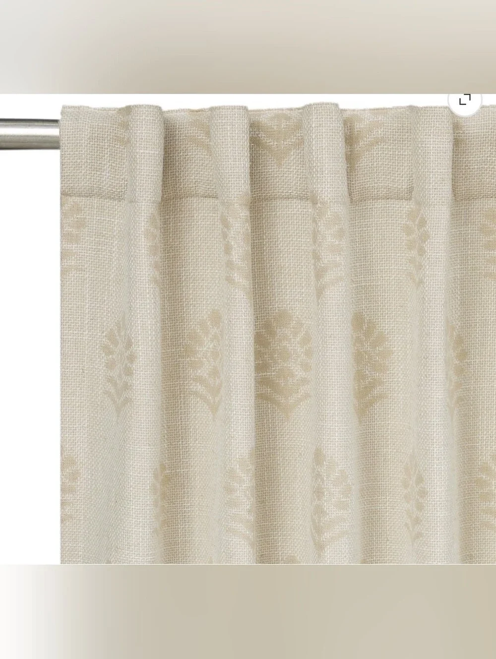Better Homes & Gardens Floral Block Print Light Filtering Single Curtain Panel,